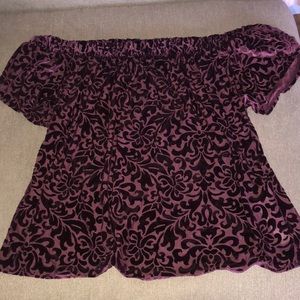 Off the shoulder velour top